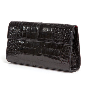 Black Alligator Patent leather clutch