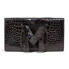 Black Alligator Patent leather clutch