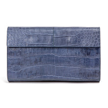 Blue Gray Alligator Clutch