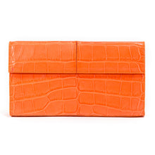 Orange Alligator Clutch